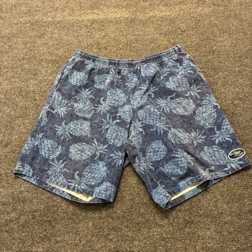 Vintage 90s Gecko Hawaii Pineapple Shorts Mens XL Happy Shirts Made in USA